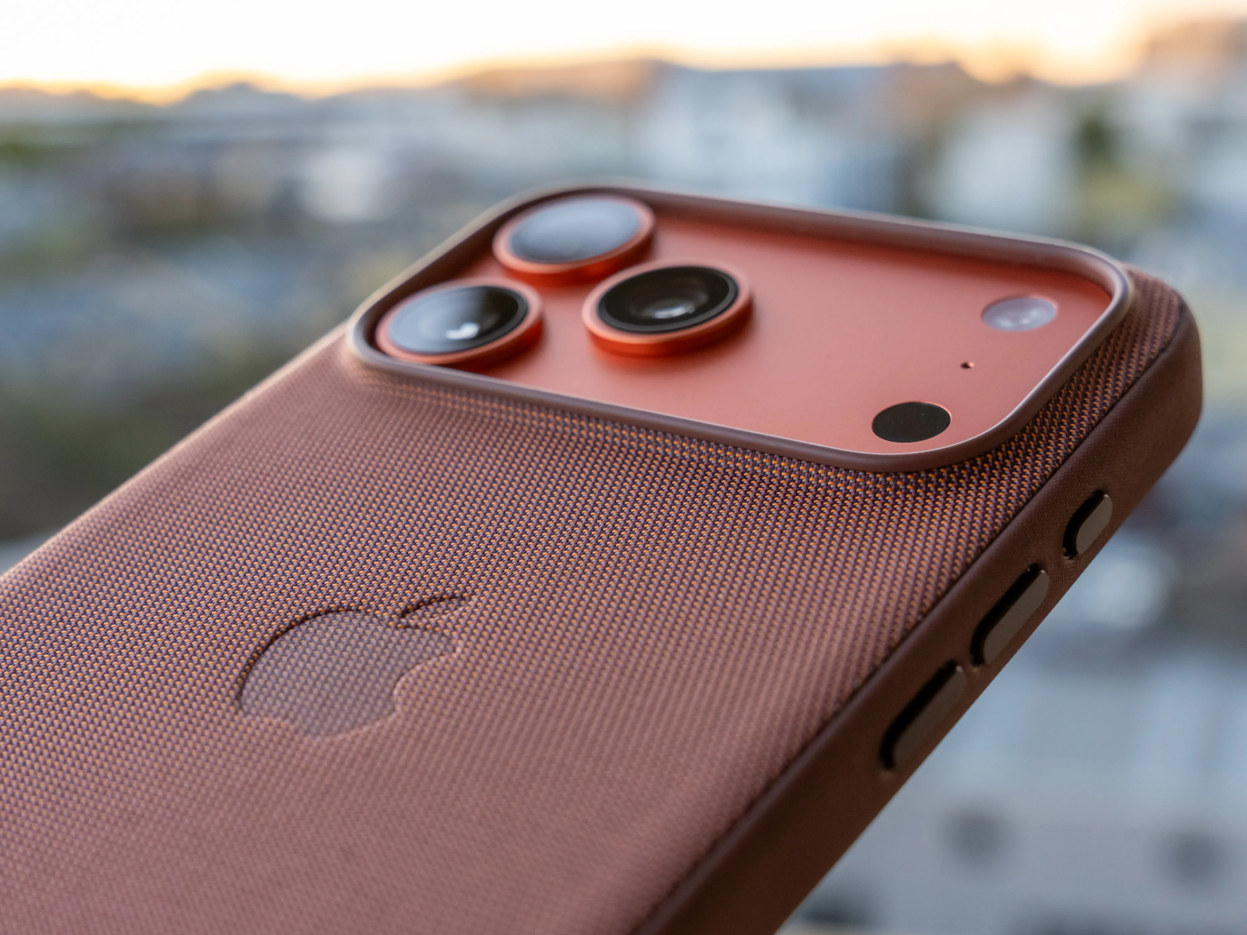 iPhone 17 Pro Max in a TechWoven case